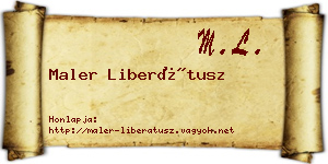 Maler Liberátusz névjegykártya